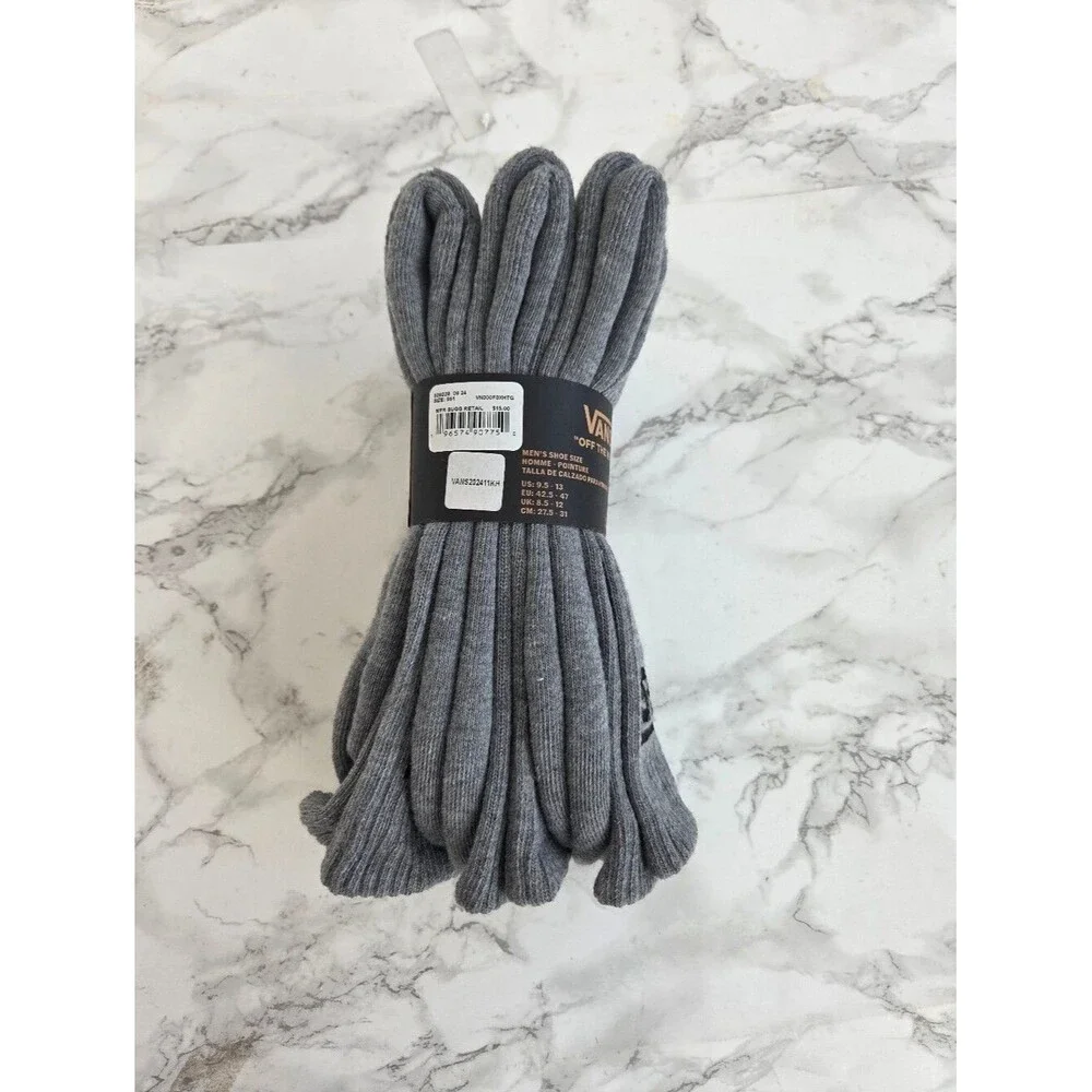 Vans socks 3 Pack Gray Crew Socks Men’s Size 6.5–9 NEW